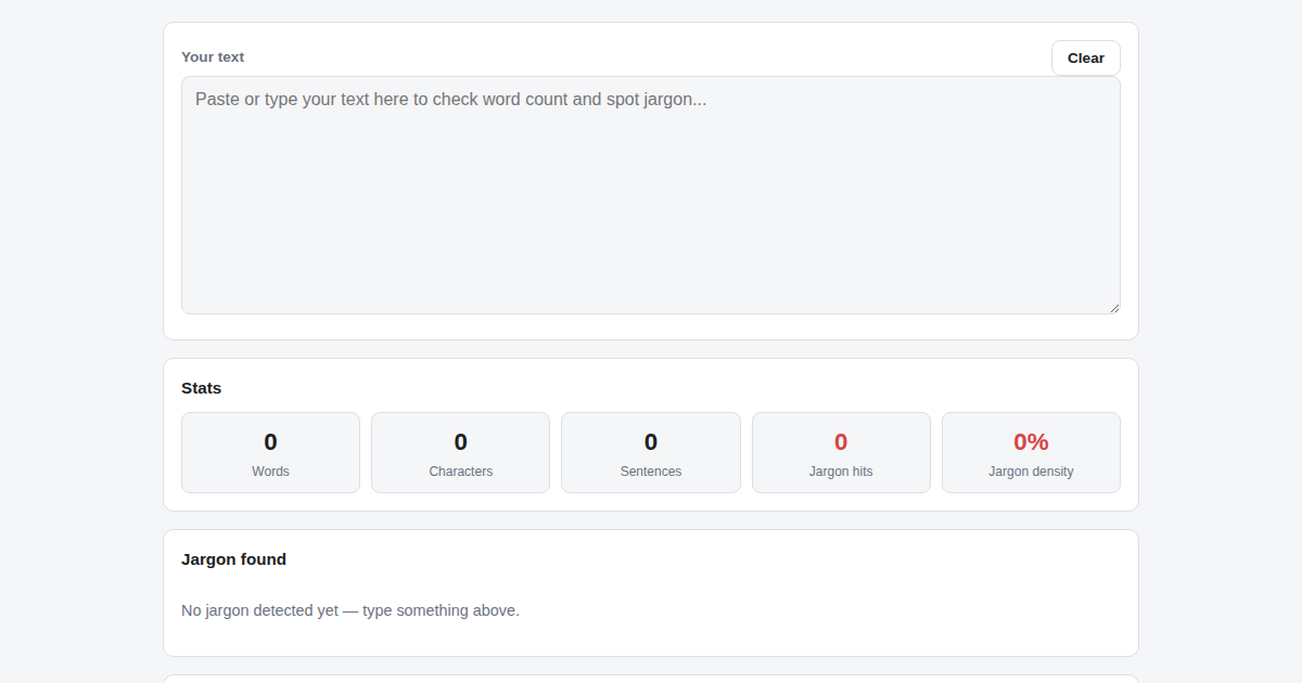 Screenshot of Jargon Check 2