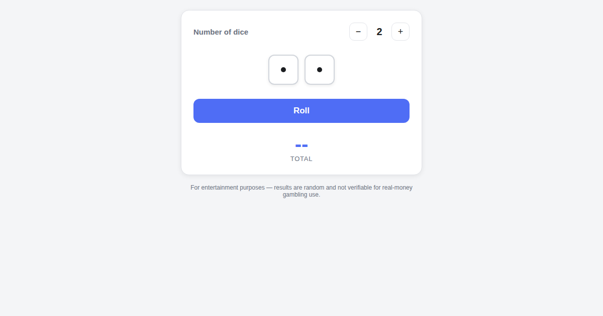 Screenshot of Dice Roller