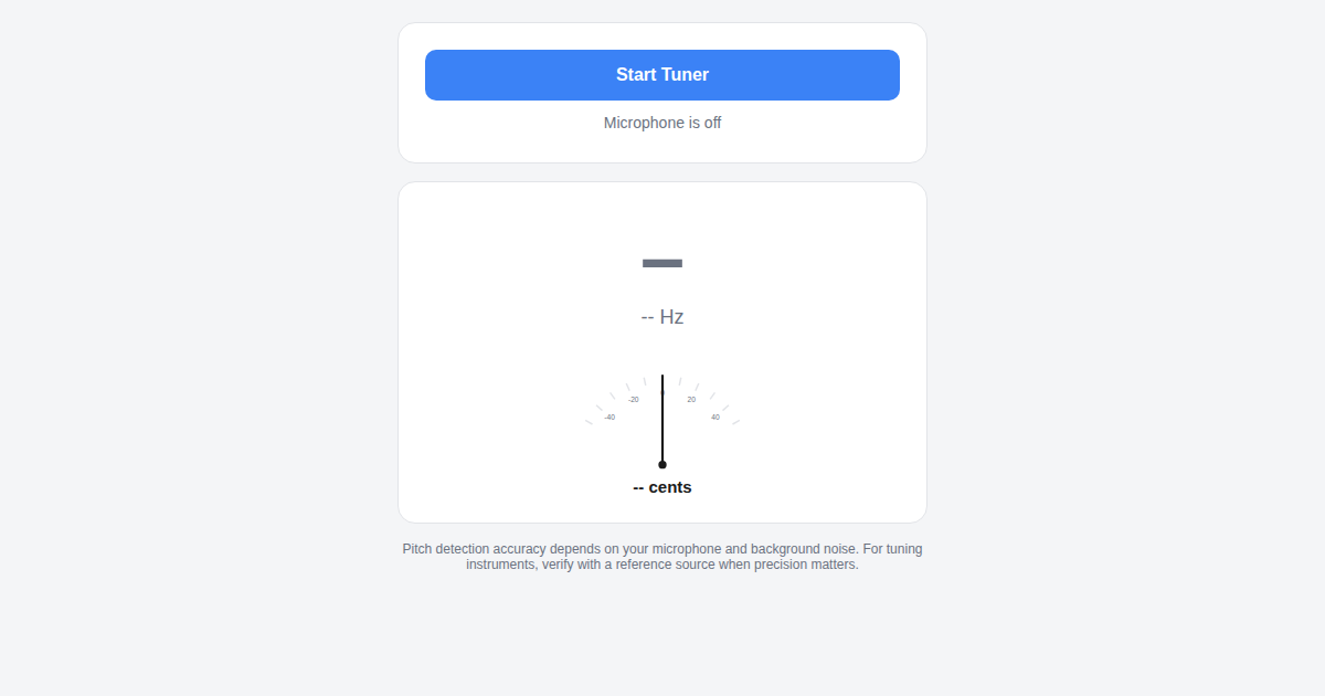 Screenshot of Pitch Tuner