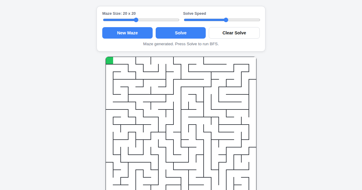 Screenshot of Maze Solver