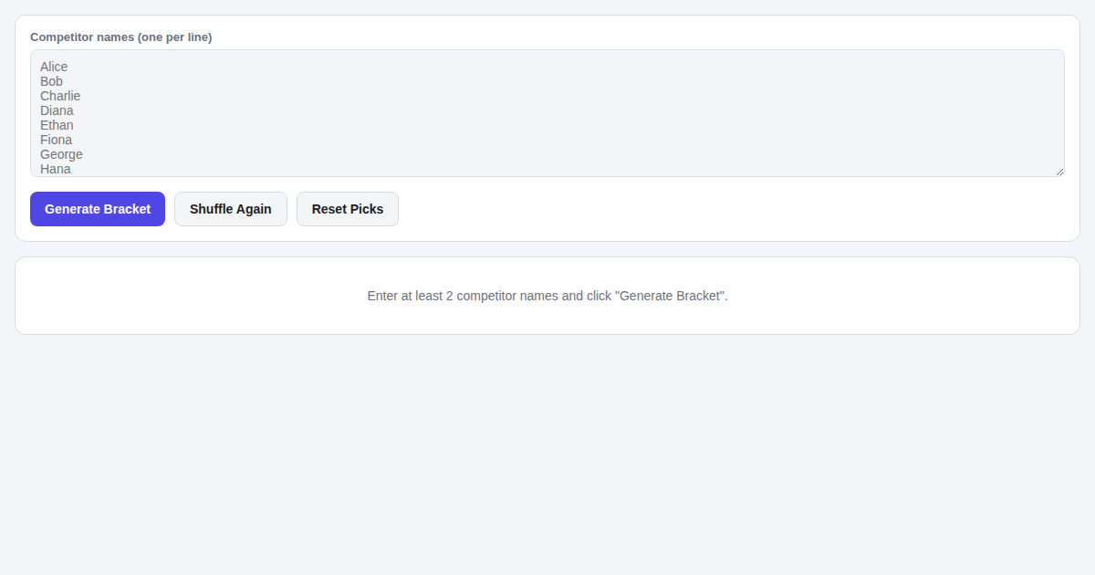 Screenshot of Bracket Builder