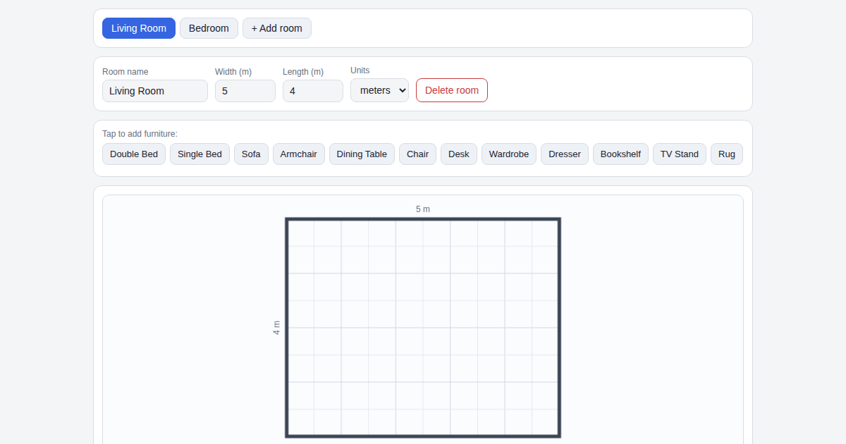 Screenshot of Room Layout Designer