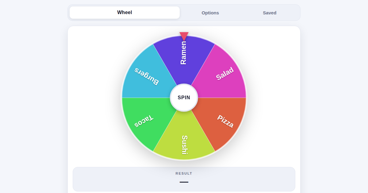 Screenshot of Wheel Spinner